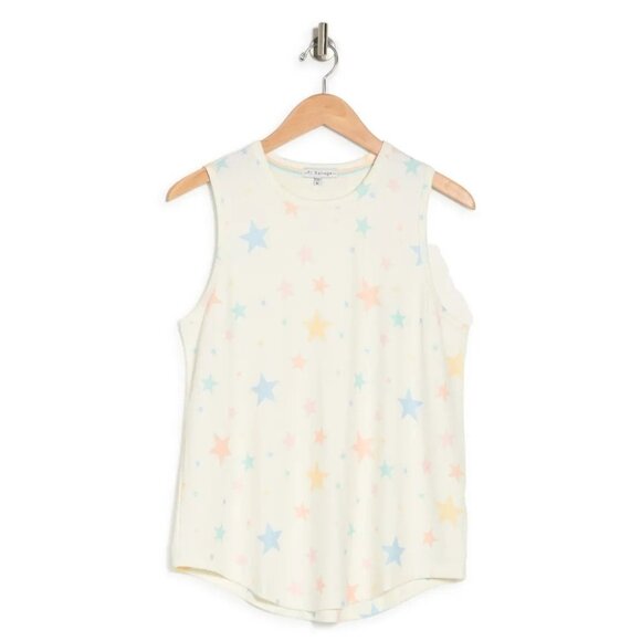 PJ Salvage Ivory Star Print Sleeveless Tank Top - Picture 1 of 3